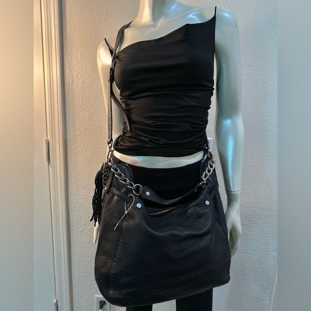 Michael Kors Black Ruched Top and Chain Strap Bag - Picture 3 of 11